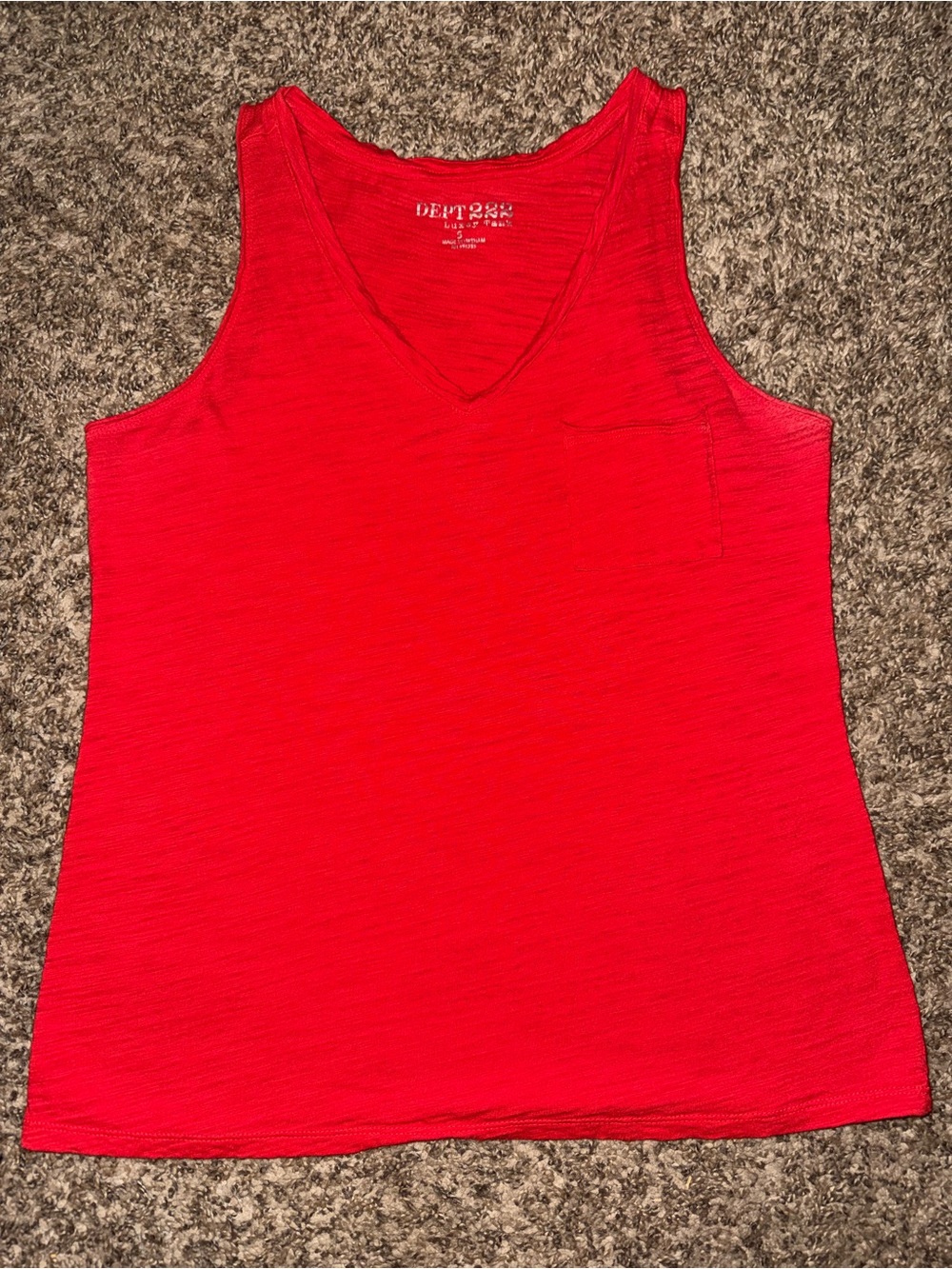Dept 222 Luxey Tank Bright Red Sleeveless V-neck